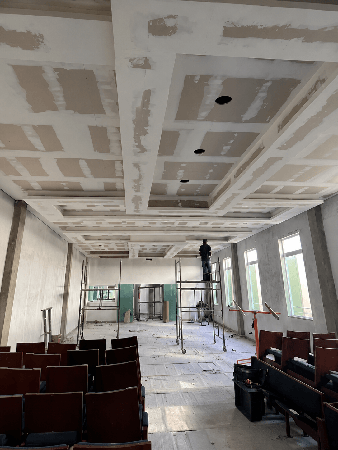 Antes de pintura e preparação em ambiente comercial