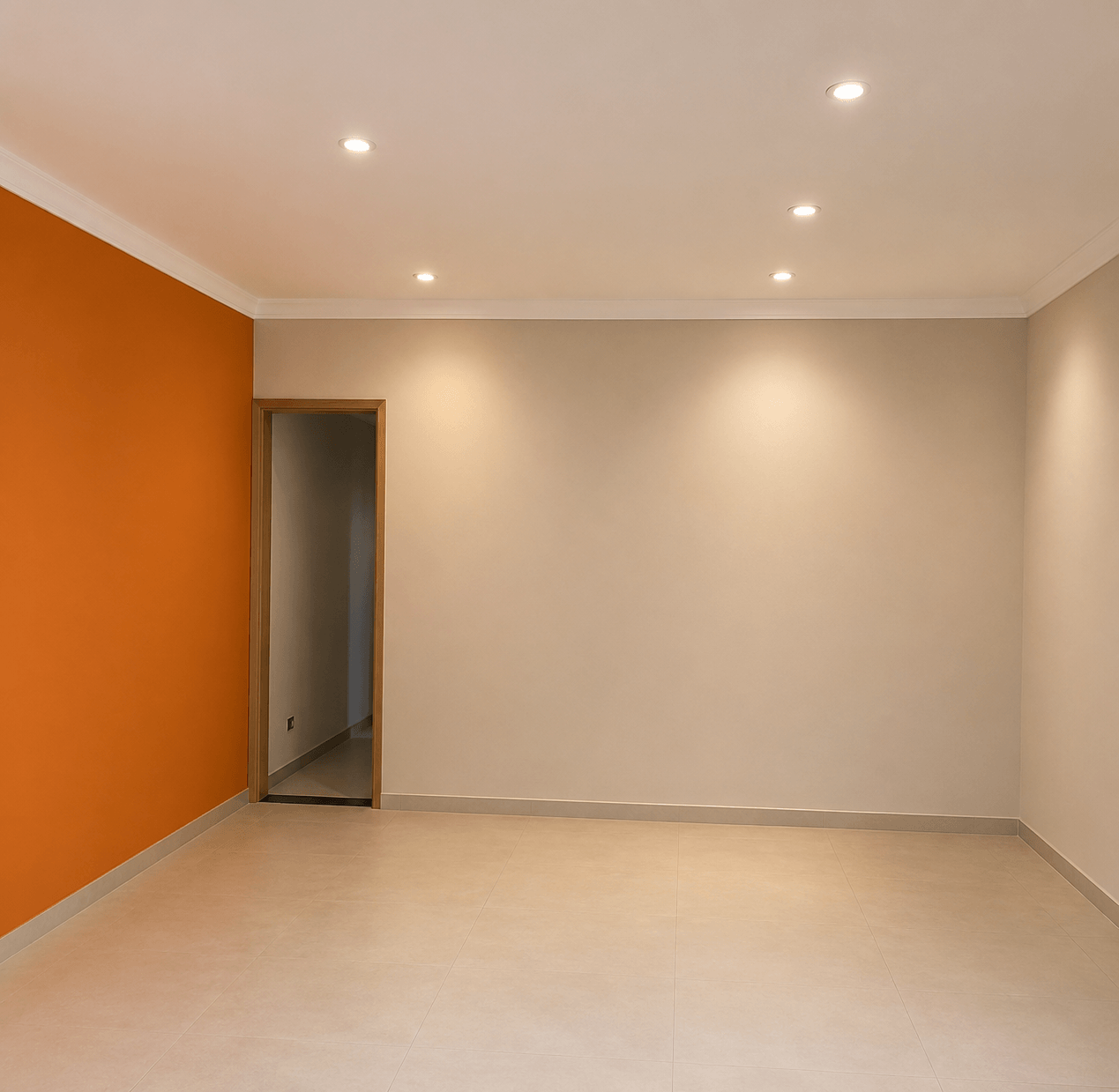 Depois de pintura residencial interna com acabamento claro